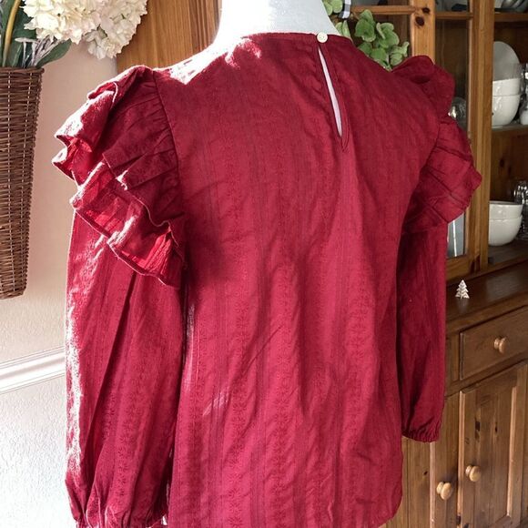 Universal Thread Double Ruffle Puff 3/4 Puff Sleeve New With Tags Size S - Picture 6 of 8